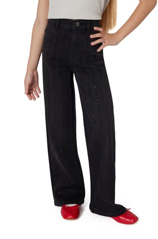 Wide-leg jeans with rhinestones