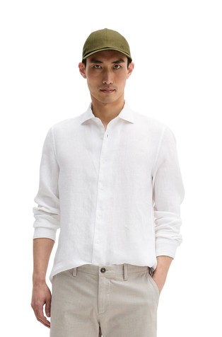 Shaped fit linen shirt
