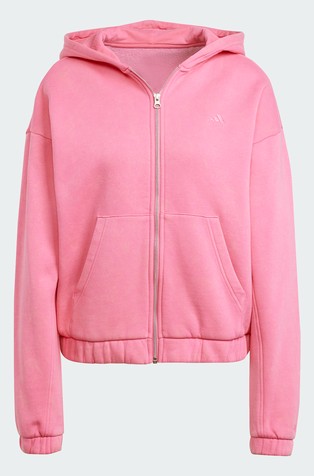 ADIDAS ALL SZN Fleece Washed Full-Zip Hooded Track Top Pink 6