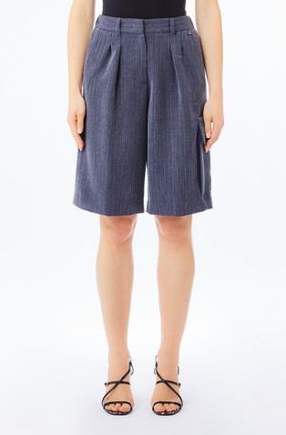 Flanelaste bermude s črtastim vzorcem