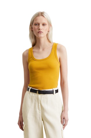 Regular fit tanktop in ribbed stretch cotton