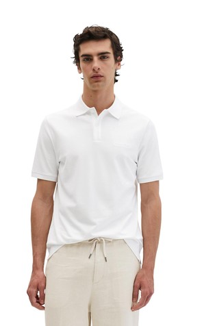 Slim fit cotton-blend short-sleeved polo