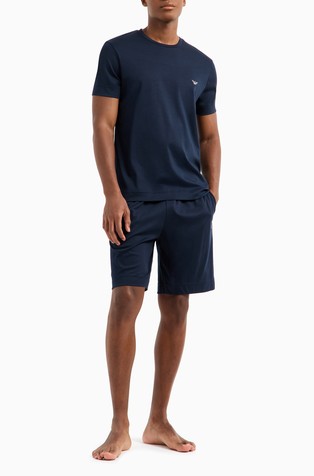 Deluxe cotton jersey pyjamas with Bermuda shorts
