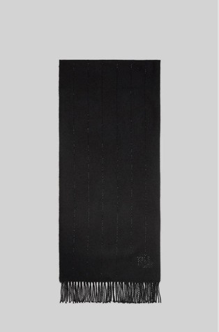 Rhinestoned Embellished Knit Scarf