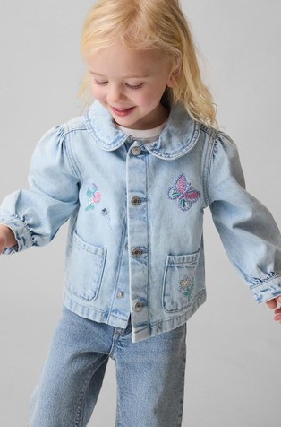 Denim jakna z vezeninami za malčice