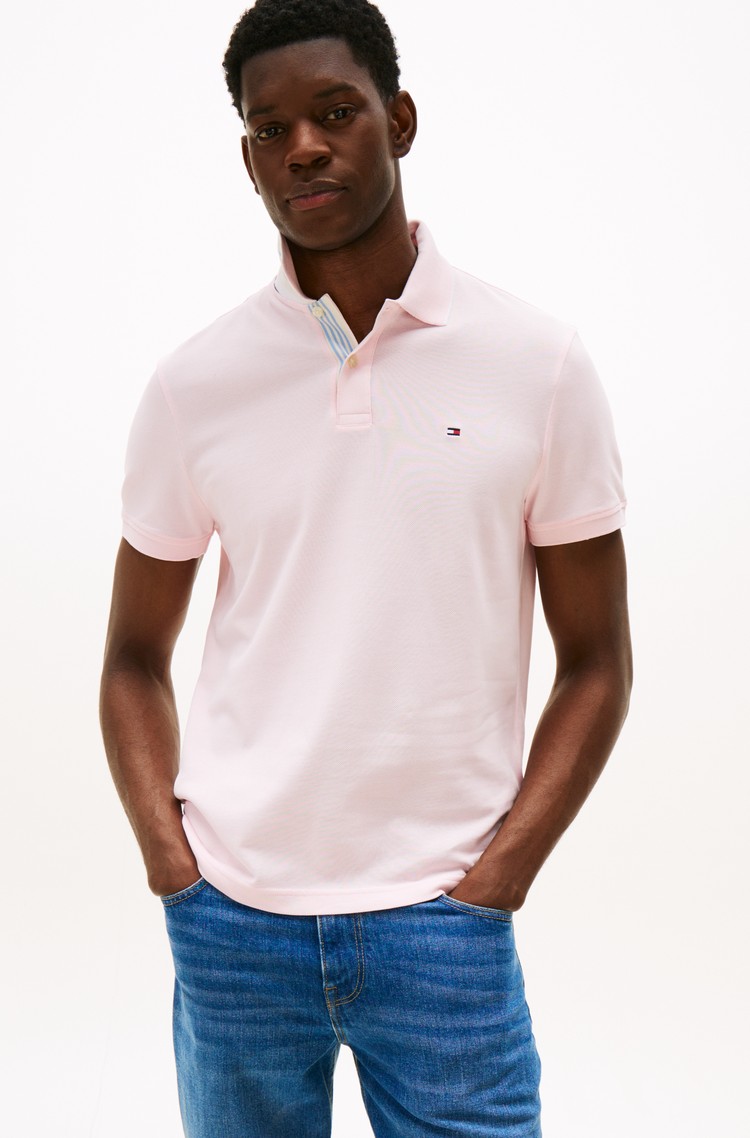 TOMMY HILFIGER Polo majica s kratkimi rokavi iz raztegljivega bombaža Roza - Pink 