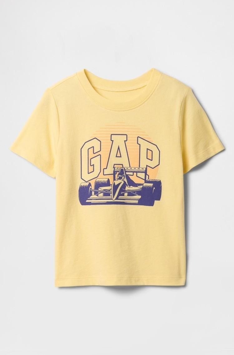 GAP Gap logo majica s kratkimi rokavi za malčke Rumena - Pale Banana 12-0824Tcx 