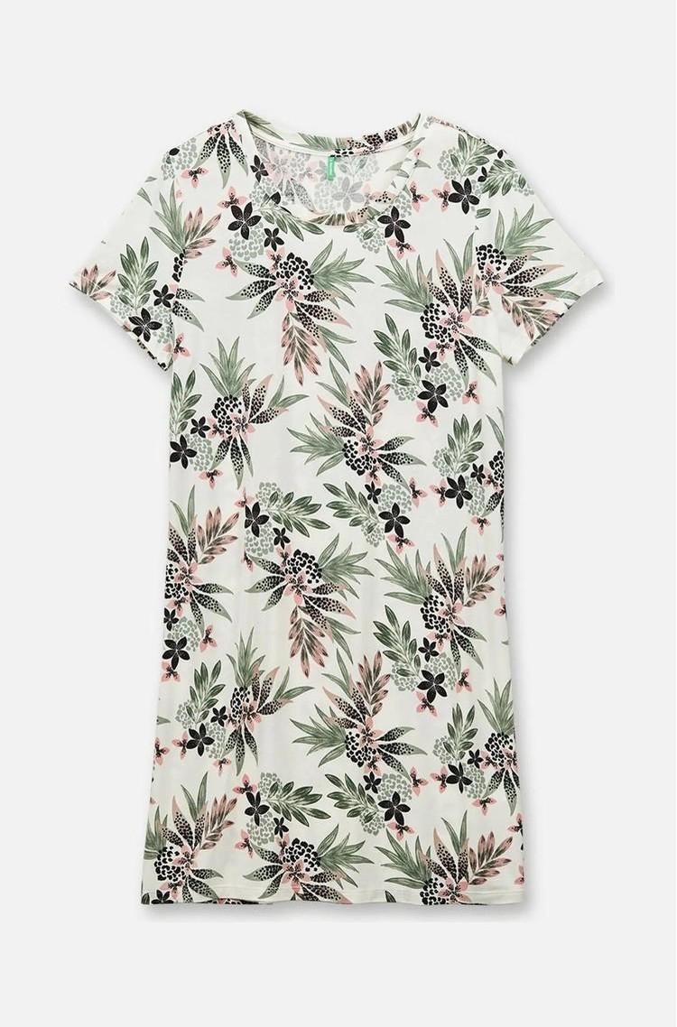 PALMERS Leafy Bloom spalna srajca s kratkimi rokavi Večbarvna - Multi 