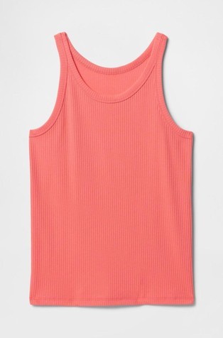 GAP Ribbed Tank Top Fresh Coral 5