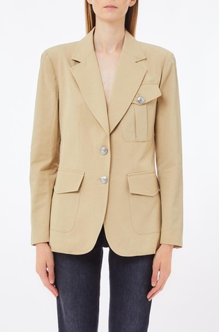 Single-breasted cotton-blend blazer