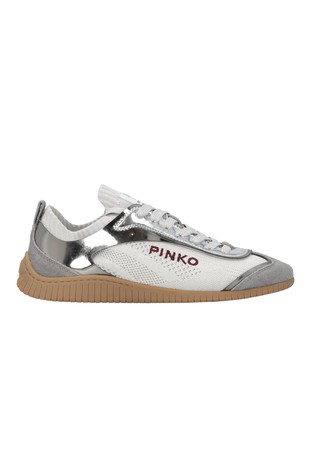 Reby knit and suede mix sneakers with mirror-effect insert