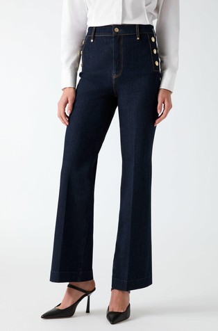 New Faye chino jeans hlače z logo gumbi