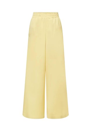 Palazzo trousers with elasticated waistband in satin