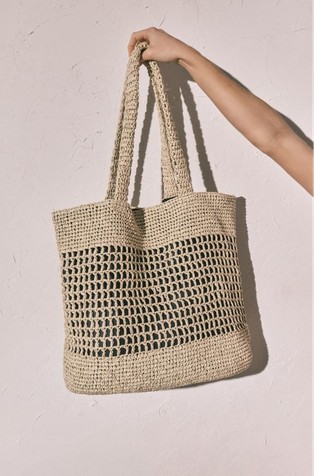 Raffia large tote bag