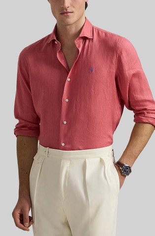 Slim fit lanena srajca