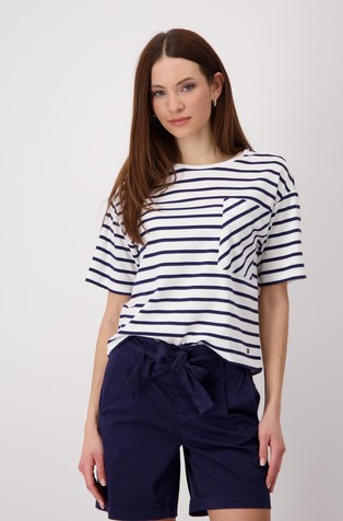 Oversized fit črtasta majica s kratkimi rokavi
