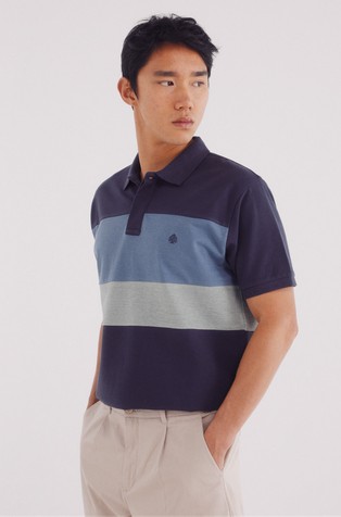 Regular fit piké polo majica z barvnimi bloki