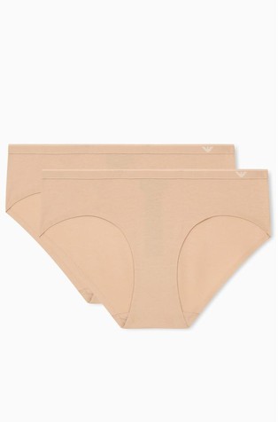 2-pack of seamless cotton jersey briefs with logo waistband