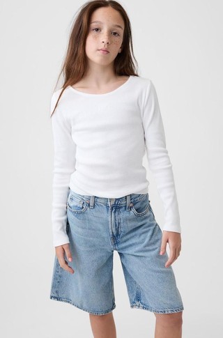 Gap mini logo majica z dolgimi rokavi za deklice