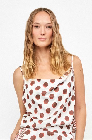 Tank top with polka-dot print