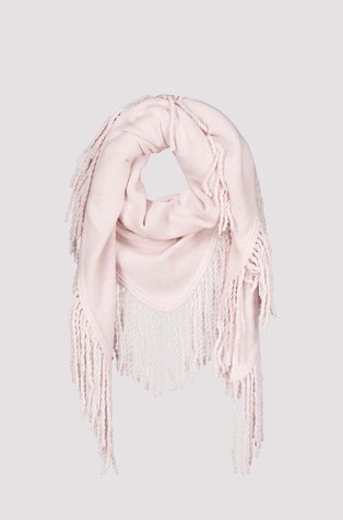 Fringed scarf in wool-blend