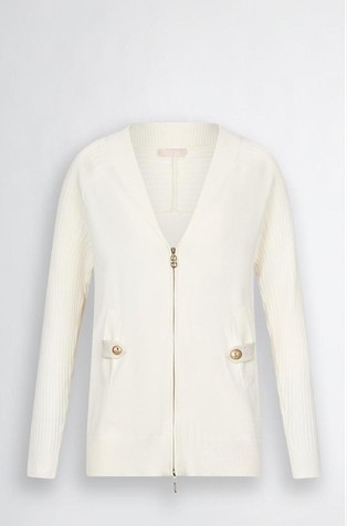 Viscose-blend knit cardigan