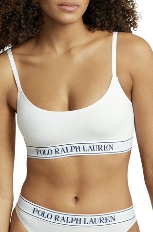 Bralette top iz bombažne mešanice z logo trakom