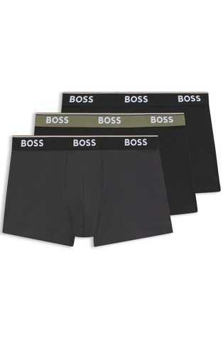 Three-pack of stretch-cotton trunks with logo waistbands