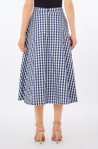 LIU JO Zvončasto karirasto krilo Modra - Blue / White 2