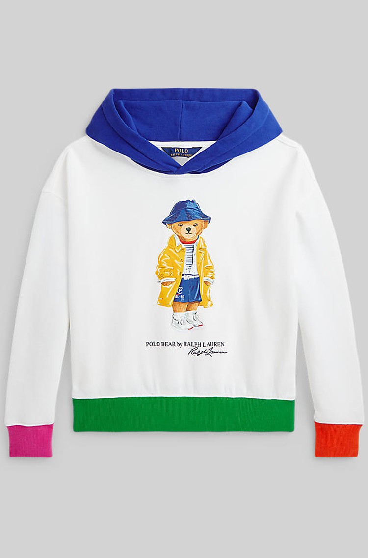RALPH LAUREN Polo Bear Fleece Hoodie Paper White 
