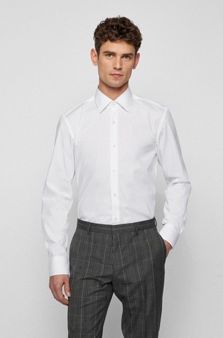 Slim fit srajca iz raztegljivega poplina