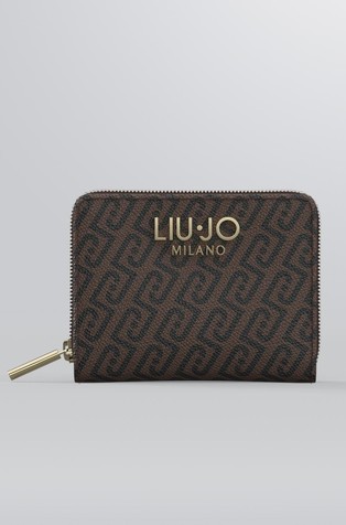Logo print wallet in faux-leather