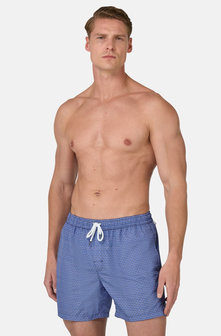 BOGGI MILANO Swimsuit with Geometric Print Light Blue 