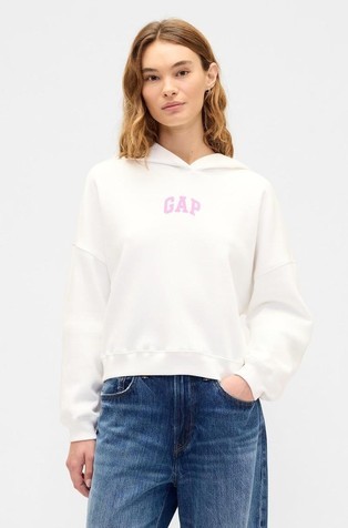 Relaxed Gap Mini-Logo Cropped Hoodie