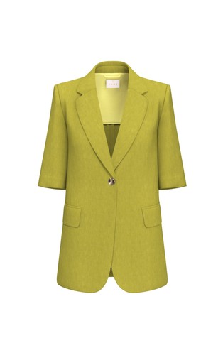 Suknjič s kratkimi rokavi iz mešanice viskoze in lana