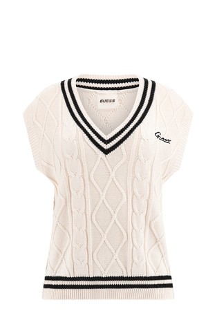 Cable-knit sleeveless sweater