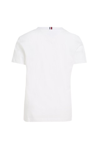 TOMMY HILFIGER Essential logo majica iz organskega bombaža Bela - White 9