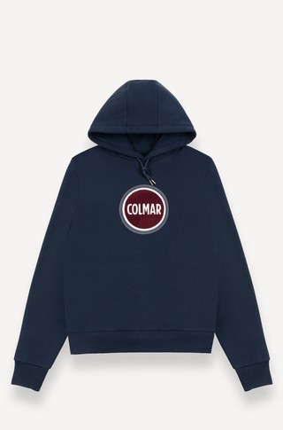 Cotton-blend hooded sweatshirt with logo