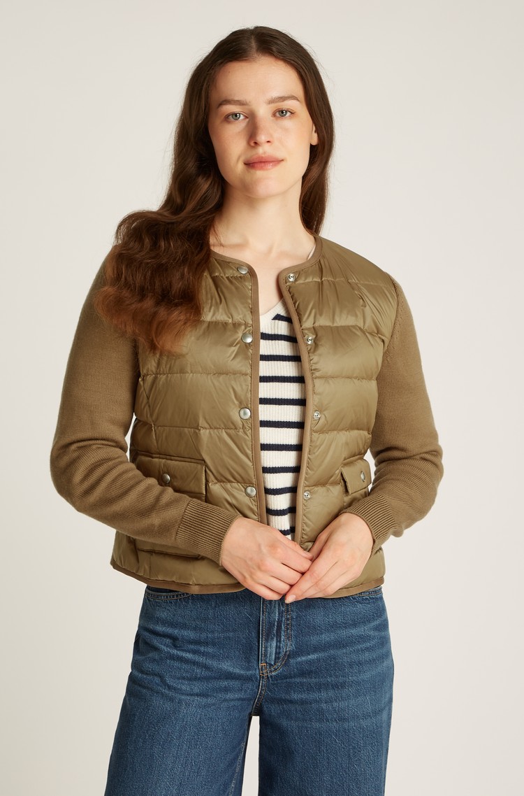 TOMMY HILFIGER Down Contrast Quilted Jacket Brown 