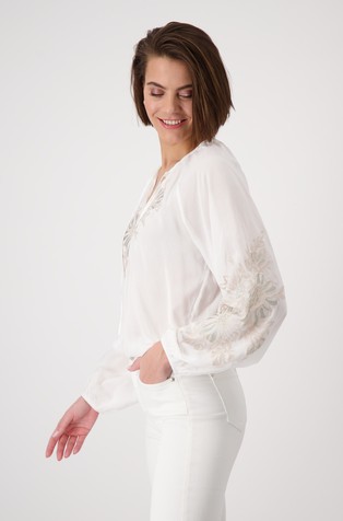 MONARI Viscose blouse with embroidery Off-White 2
