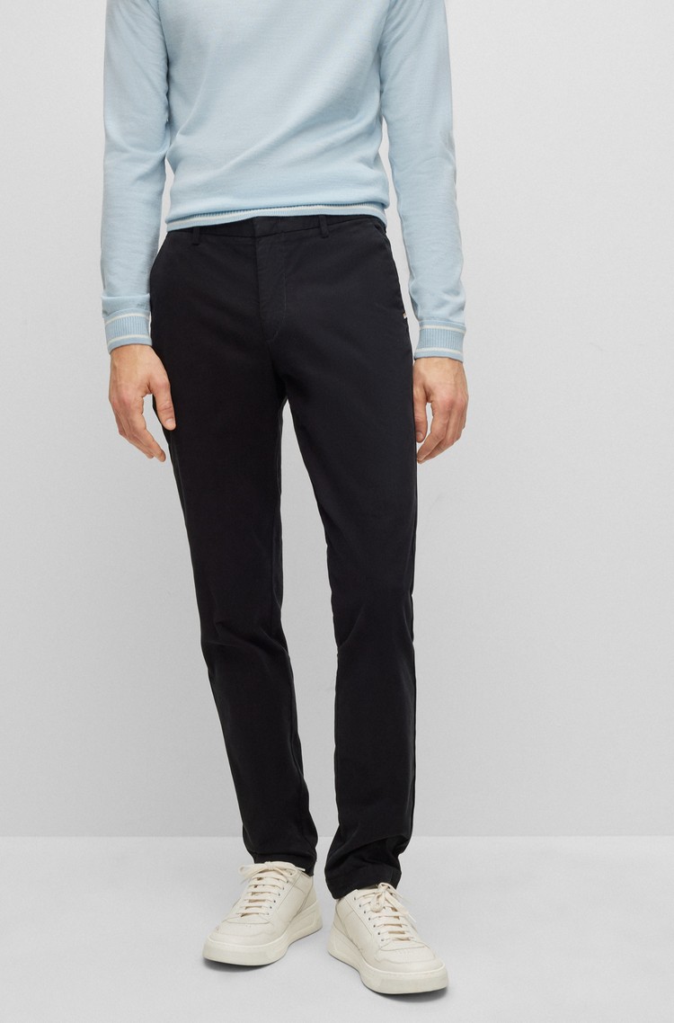 HUGO BOSS Slim fit chinos in a stretch-cotton blend Black 