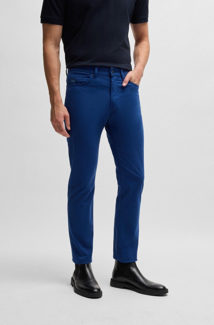 HUGO BOSS Delaware trousers in stretch-cotton gabardine Blue 