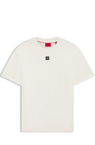 Interlock-cotton regular-fit T-shirt with stacked logo