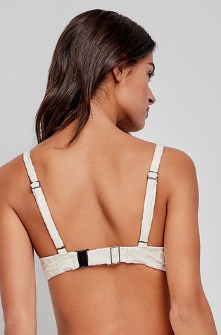 GISELA Bikini top with geometric print Beige 2