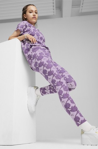 PUMA ESS + pajkice s cvetličnim vzorcem Škrlatna - Purple 3
