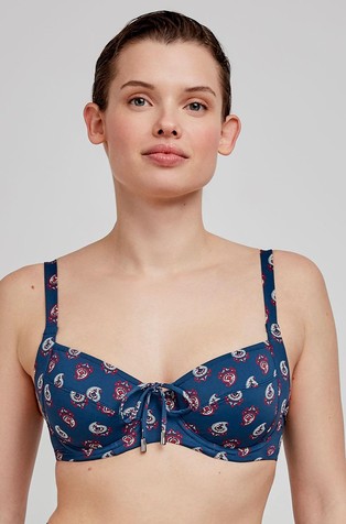 Full cup bikini top with pattern