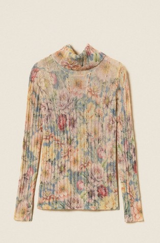 Turtleneck jumper with print