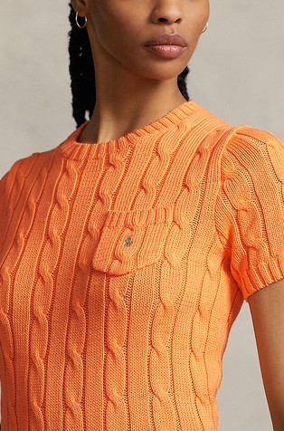 POLO RALPH LAUREN Cable-knit cotton short-sleeve sweater | Emporium