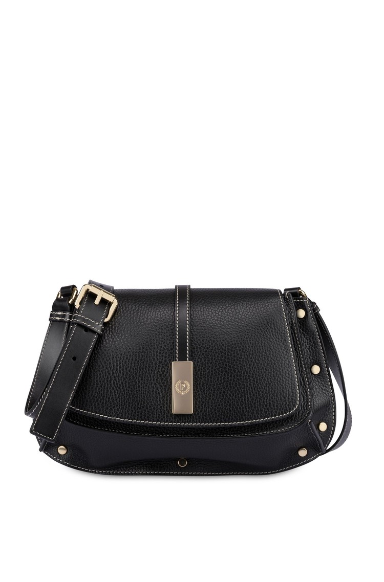 POLLINI Austin usnjena torbica za čez ramo Črna - Black 