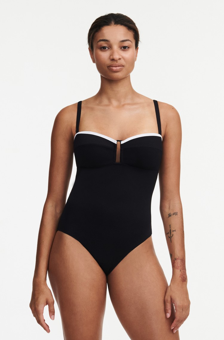 CHANTELLE Authentic enodelne kopalke brez opore Črna - Black 
